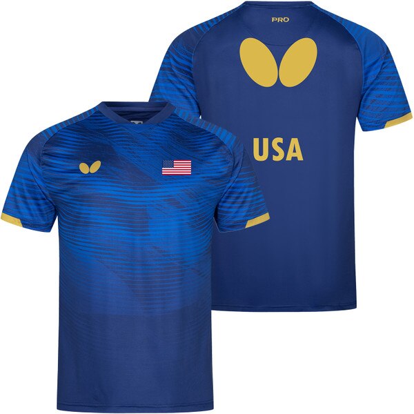 Butterfly USA Team 25 Shirt - Blue - Front/Back